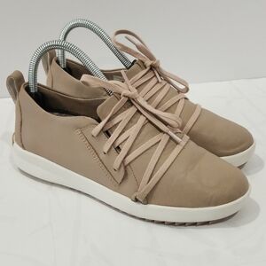 OluKai Malua Li Warm Taupe 20389 Size 7 Women's Leather Comfort Casual Shoes